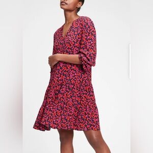GAP Womens Red and Pink Floral Dress